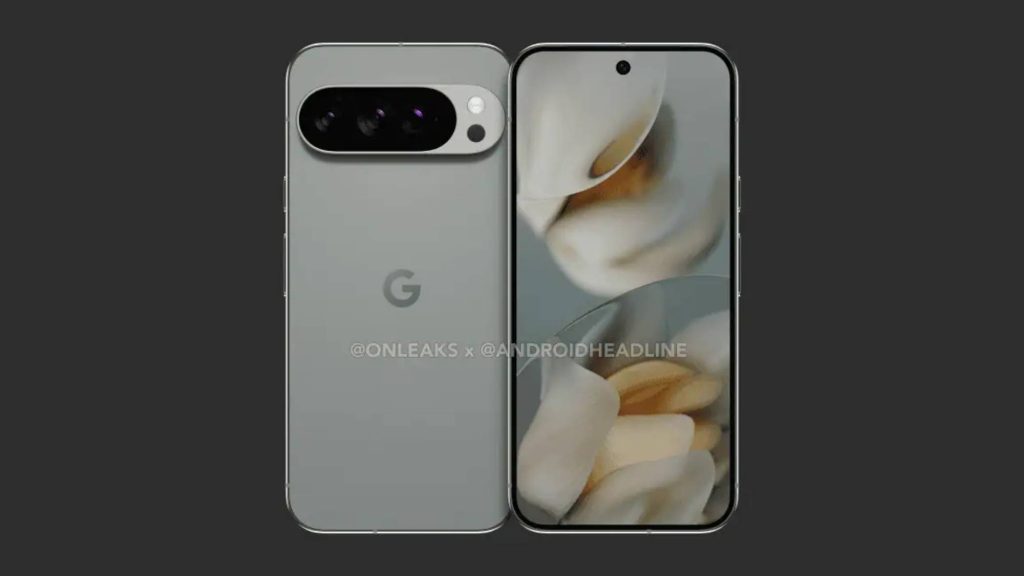 Pixel 10 Pro XL image leak on gray background.